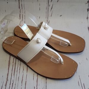Joie white t-strap thong woman sandals size 40